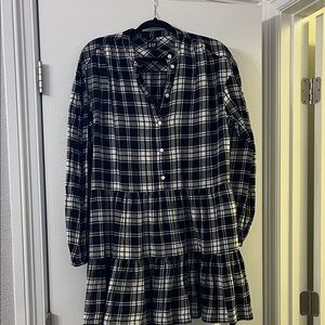 GAP Monochrome Plaid Dress